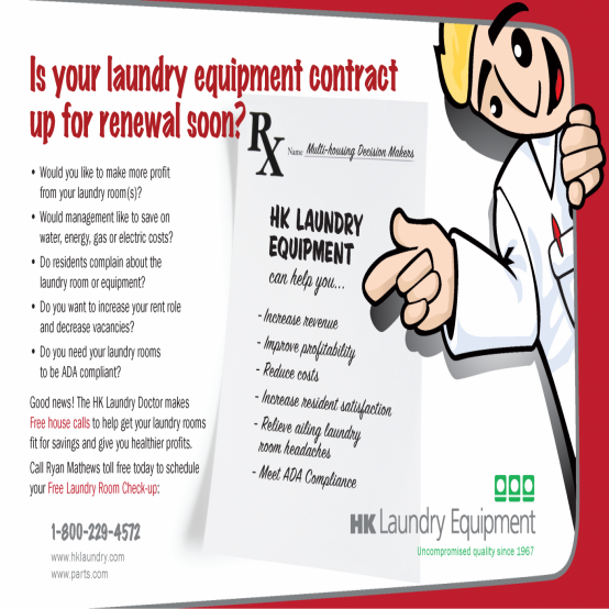 Postcard for HK laundry room management